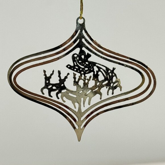 Vintage 12-Piece Brass Christmas Ornament Set Intricate 3-D Cutout Dimensional - Picture 6 of 15